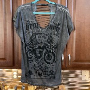 Black / Dark Grey Bling Shirt
